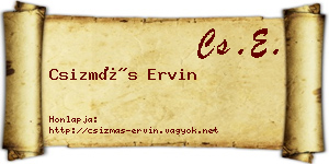 Csizmás Ervin névjegykártya