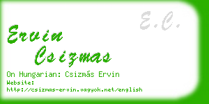 ervin csizmas business card